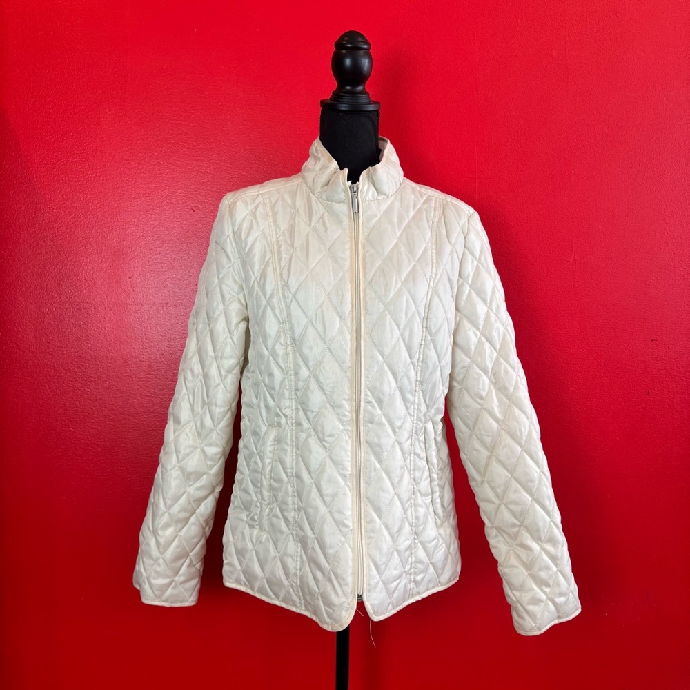 Jane Ashley Puffer Jacket Quilted Design Weather-Resistant
